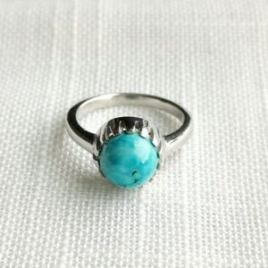 sterling silver turquoise gemstone ring size 7